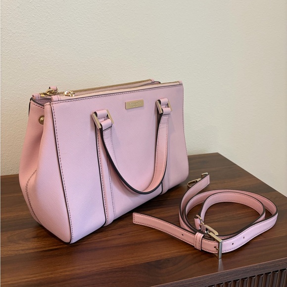 kate spade Handbags - Kate Spade Light Pink Saffiano Satchel with Detachable Strap (with KS Dust Bag)